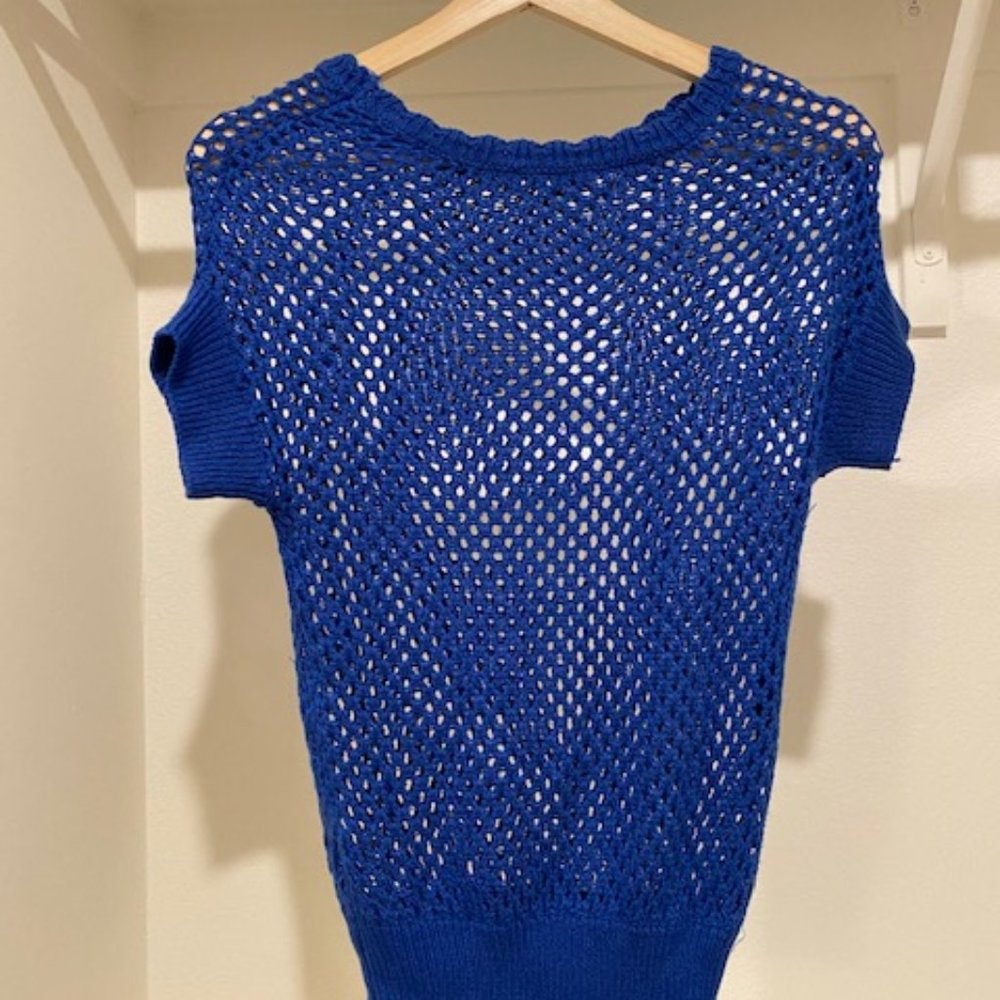 Royal Blue Mesh Top